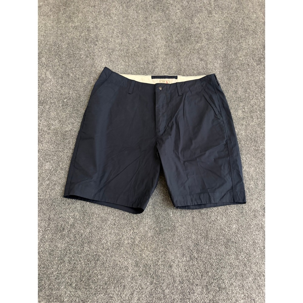 Relwen Mens Navy Blue Chino Shorts Size 34 Flat Front Cotton Stretch Casual